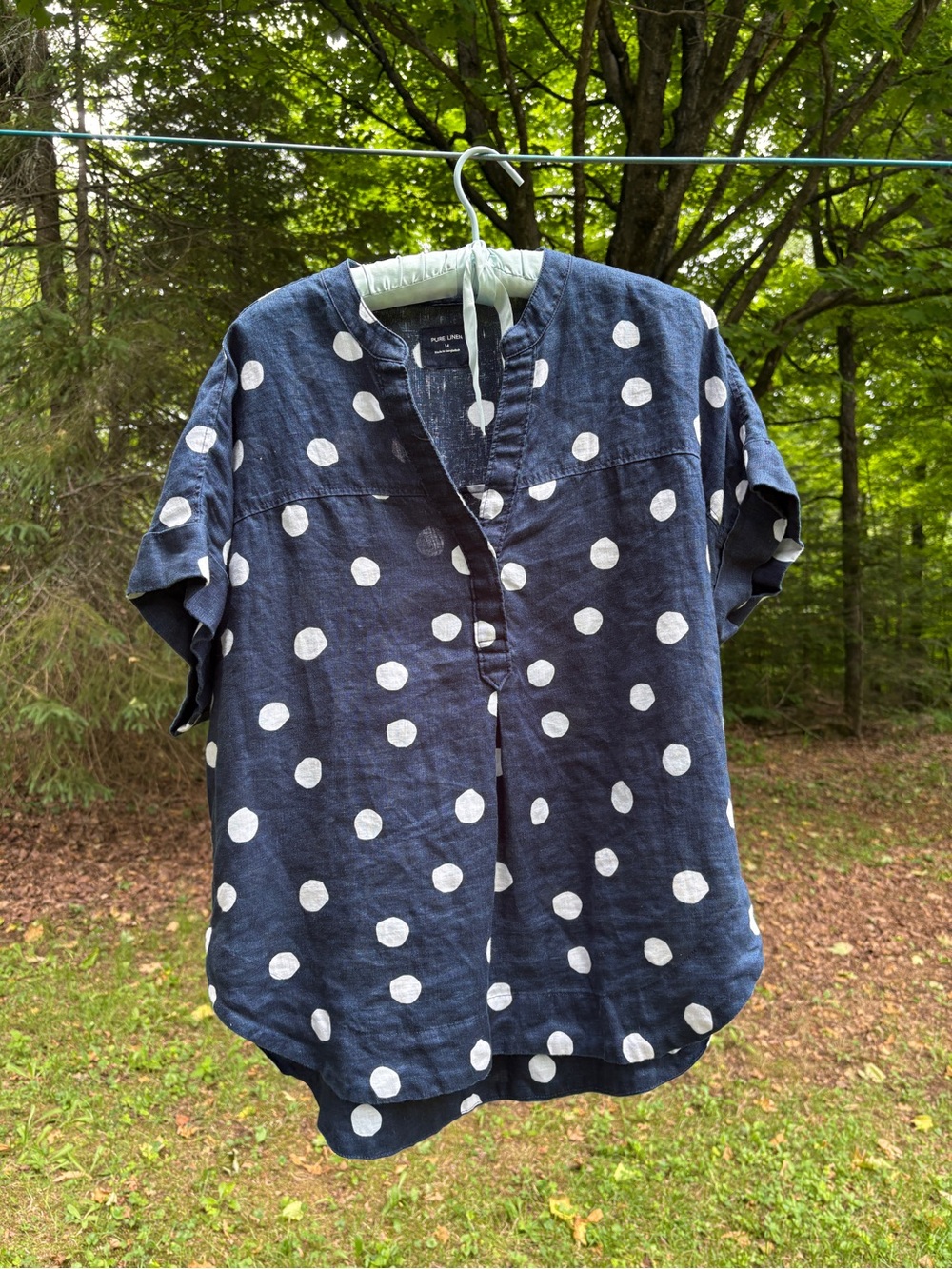 Marks & Spencer Navy Blue Polka Dot Tunic top. UK size 14 (US 10)